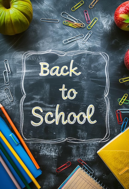 chalk writing back to school banner