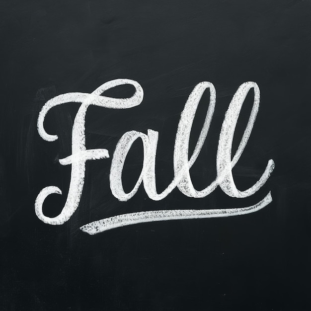 Photo chalkboard fall typography art decorative seasonal handwritten text