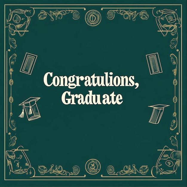 Photo chalkboard graduation banner with doodle elements