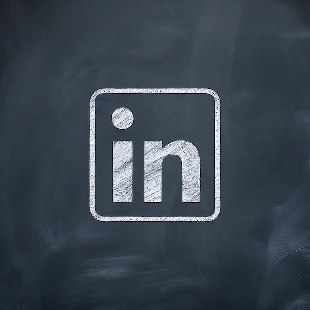 Photo chalkboard linkedin icon a minimalist and authentic design for business