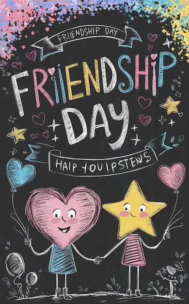 Photo a chalkboard with a quote that says friendship day