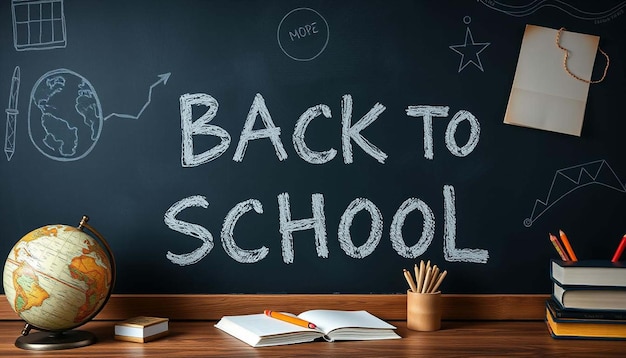 A chalkboard with the words back to school