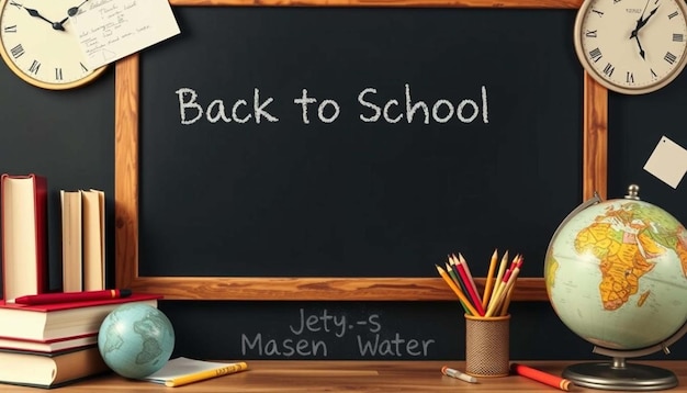 A chalkboard with the words back to school