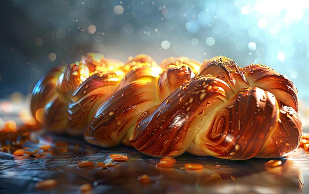 A Challah on the traditional background professional advertising food photo ai generated