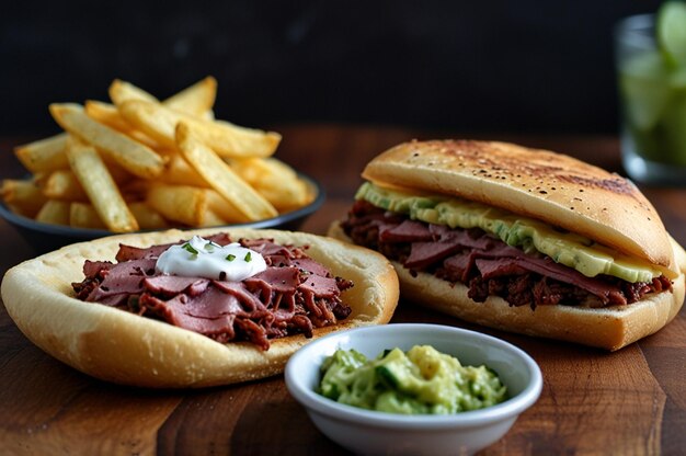 Chalupas with pastrami and swiss delicious chalupas fries food graphy