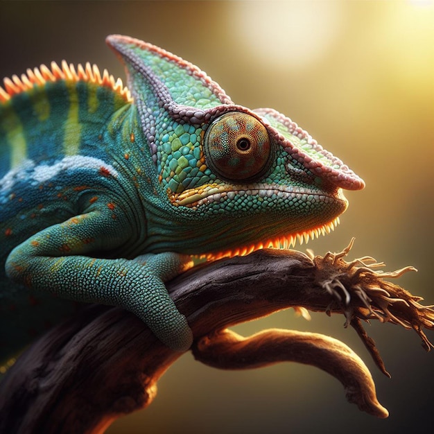 A chameleon on a branch