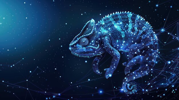 Chameleon Constellation A Mystical Digital Artwork