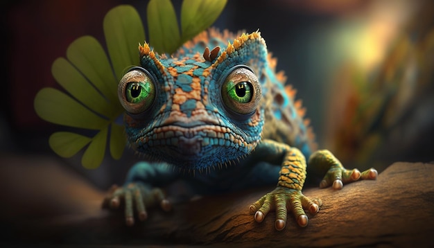 Chameleon_creature_toonGenerative AI