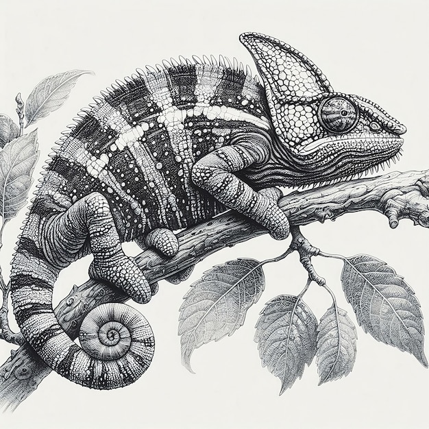 Photo chameleon sketch