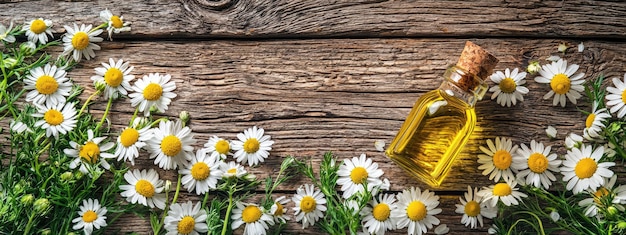 chamomile essential oil Selective focus