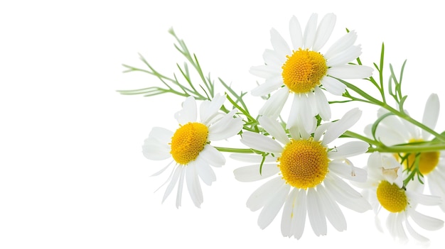 Photo chamomile flower isolated on white camomile medicinal plant herbal medicine and natu generative ai