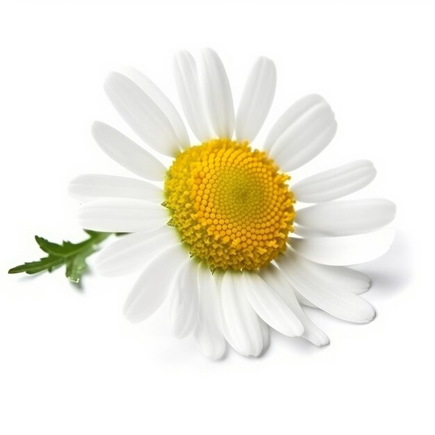 Chamomile flower on white background Illustration AI GenerativexA