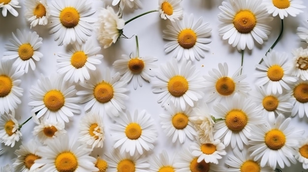 Chamomile flowers background Illustration AI GenerativexA