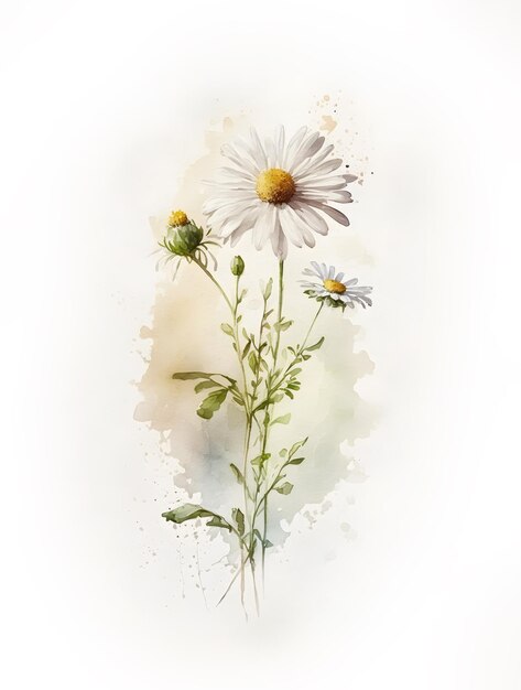 Chamomile isolated on white background botanical illustration On a white background