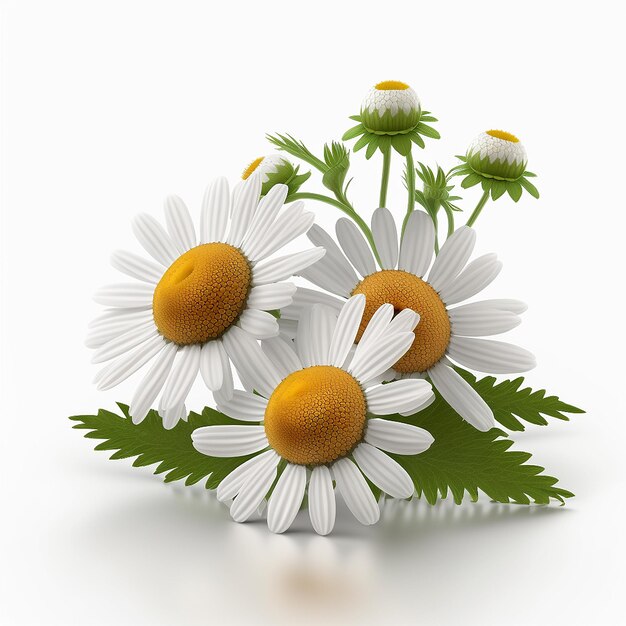 Photo chamomile officinalis flower isolate on white background generative ai