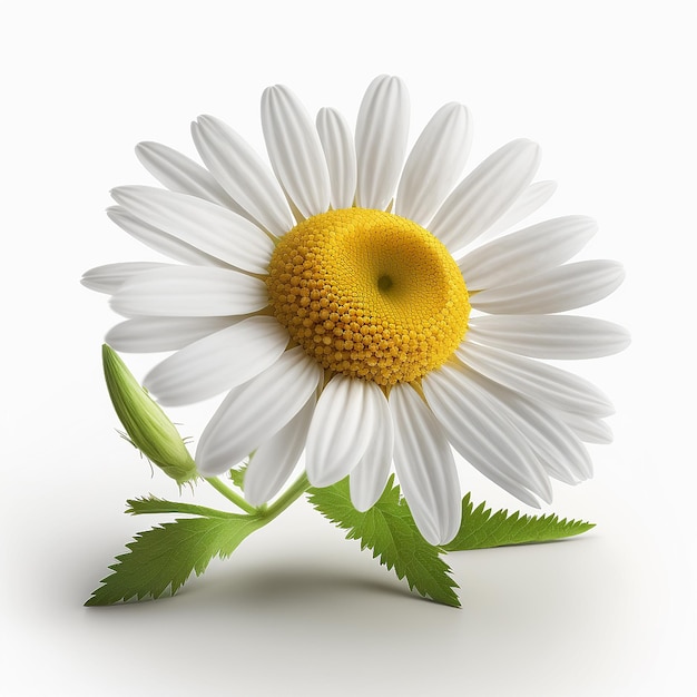 Chamomile officinalis flower isolate on white background Generative AI