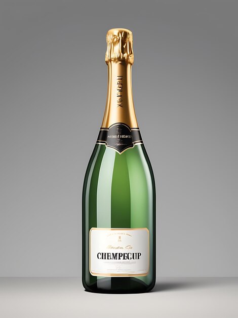 Photo champagne bottle mockup