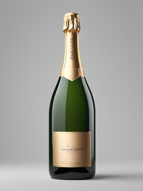 Photo champagne bottle mockup