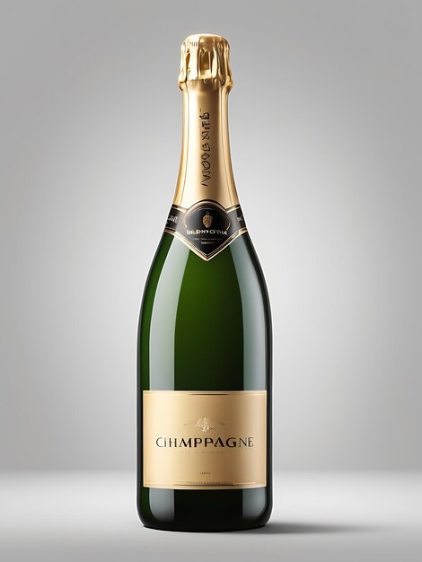 Photo champagne bottle mockup