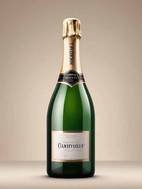 Photo champagne bottle mockup