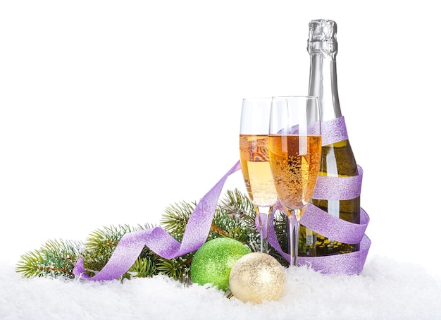 Champagne and christmas decor