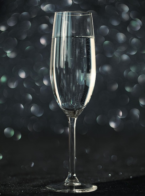 champagne glass on bokeh background