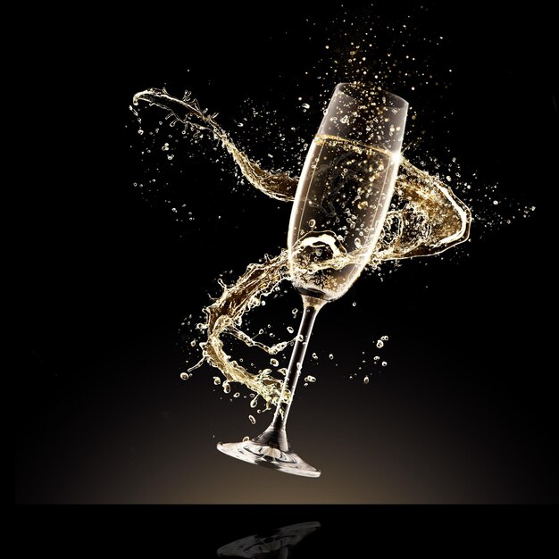 Photo champagne sparkling wine glasses background