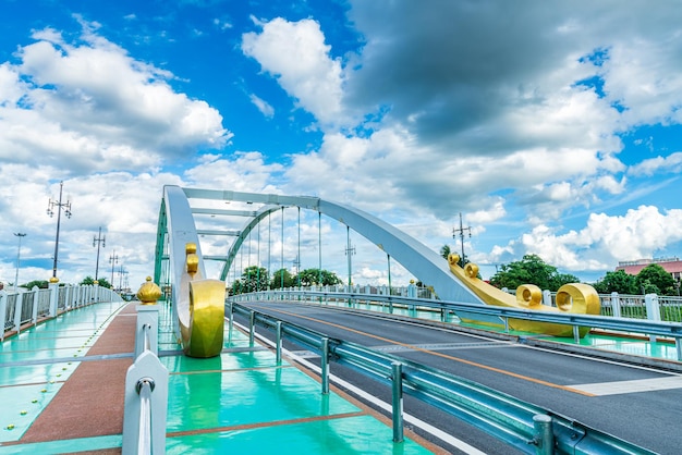 Chan Palace Bridge over the Nan River Chan Palace bridge blue sky background New Landmark It is a major tourist is Public places attraction Phitsanulok at daytime