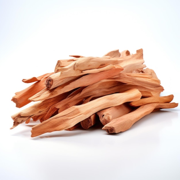 Chandan or sandalwood sticks isolated on white background