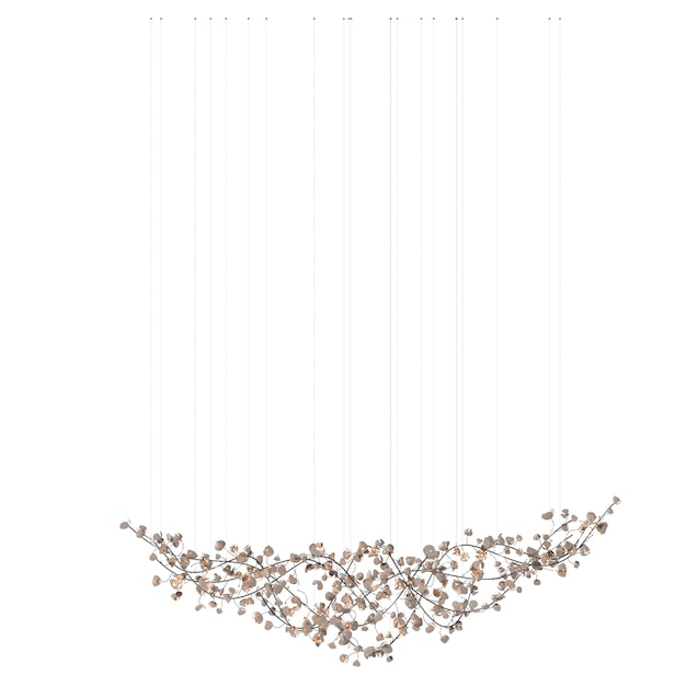 chandelier on the ceiling isolated on white background hanging lamp pendant light 3D illustration