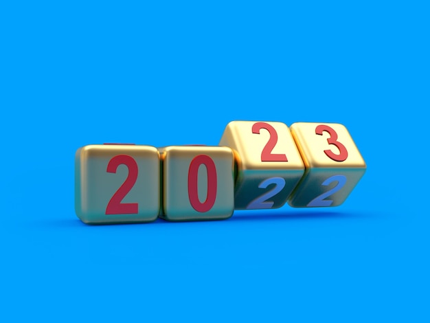 Change the number of the new year on the golden dice