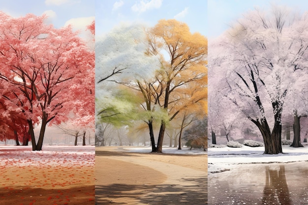 Changing Landscape The Four Seasons with Japanese Cherry Trees at Hurd Park Dover NJ