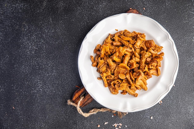 chanterelles mushrooms bio product fresh healthy meal food snack on the table copy space food