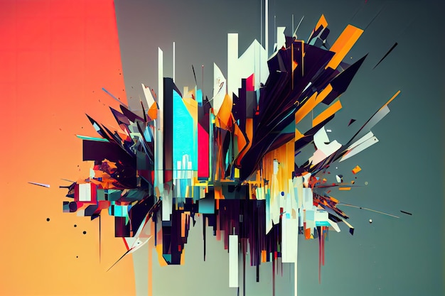 A chaotic digital glitch sequence with abstract shapes colors and sounds