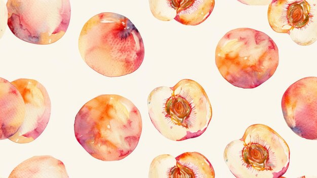 Chaotic Peach Pattern on White Background