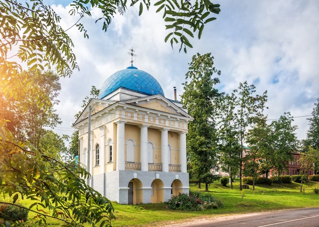 Chapel of Jacob Borovichsky in the city of Valdai on a summer sunny day