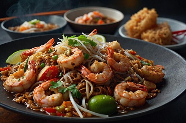 Char Kway Teow with Prawns and Fish Cakes