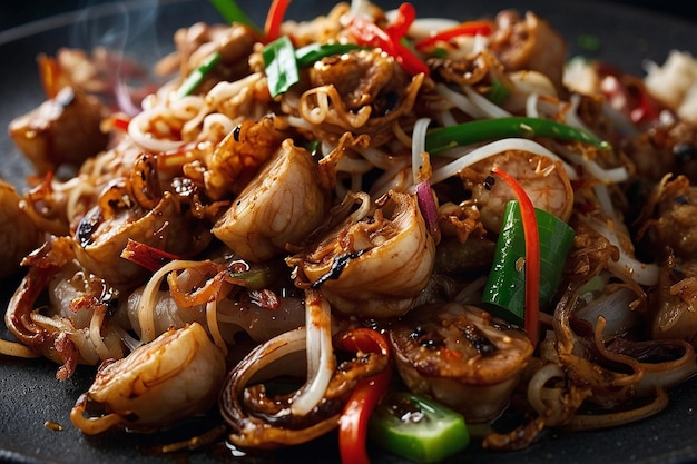 Char Kway Teow with Smoky and Charred Texture