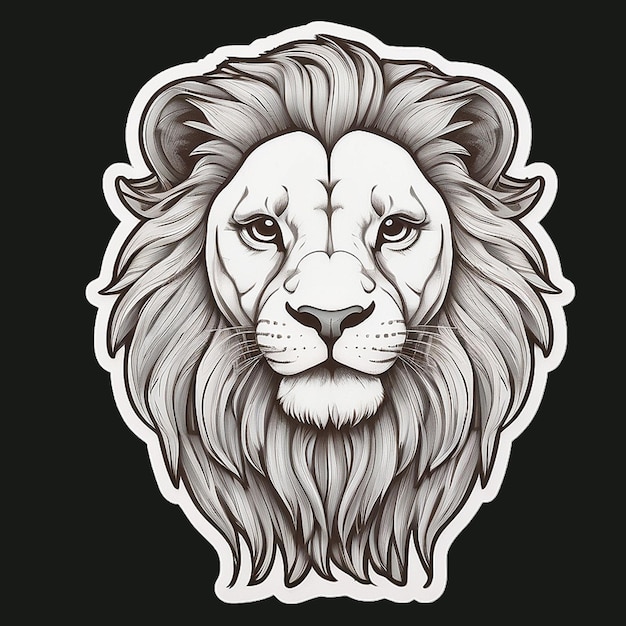 character cartoon design logo brand icon vector for a drawing of a lion