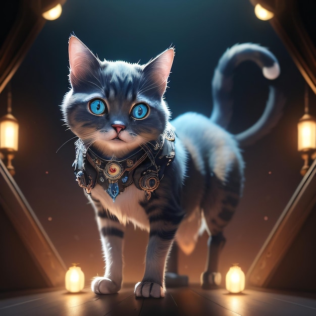 Character cat on 3d