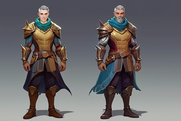 Character concept illustration mockup