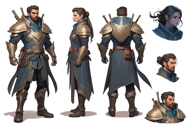 Character concept illustration mockup