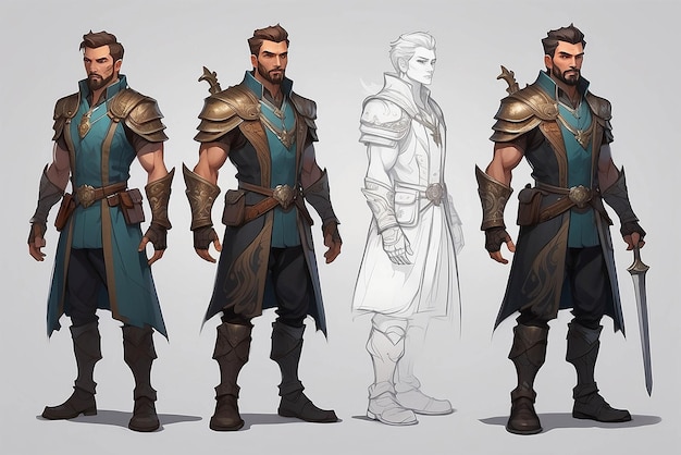 Character concept illustration mockup