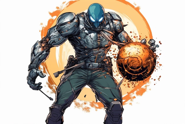 A character from the marvel universe is holding a ball in his handgenerative ai