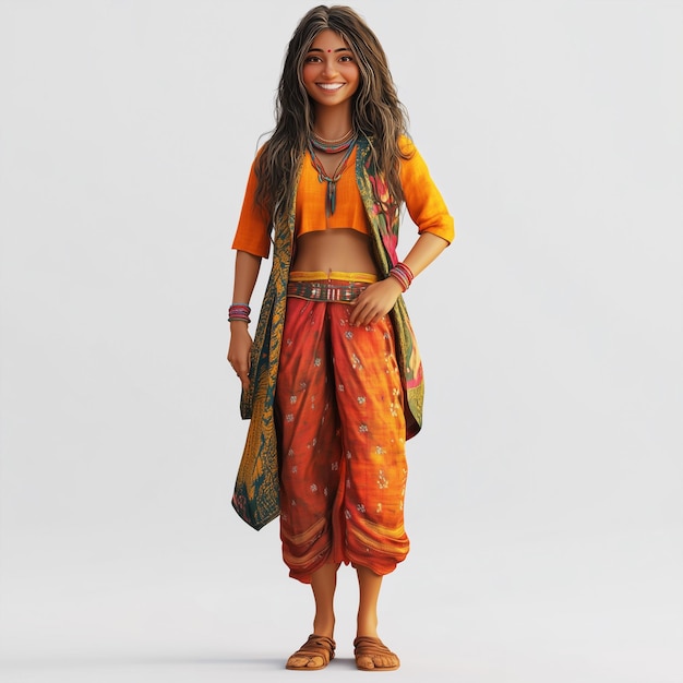 Photo character mockup indian woman