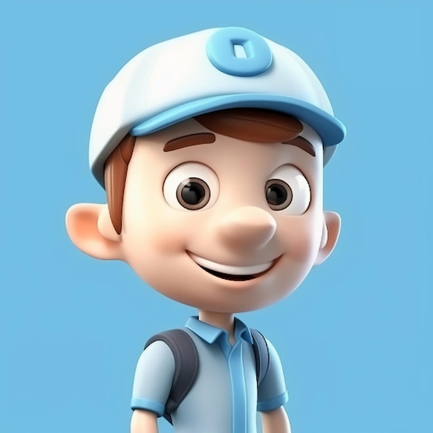 A character with a blue cap 3d icon