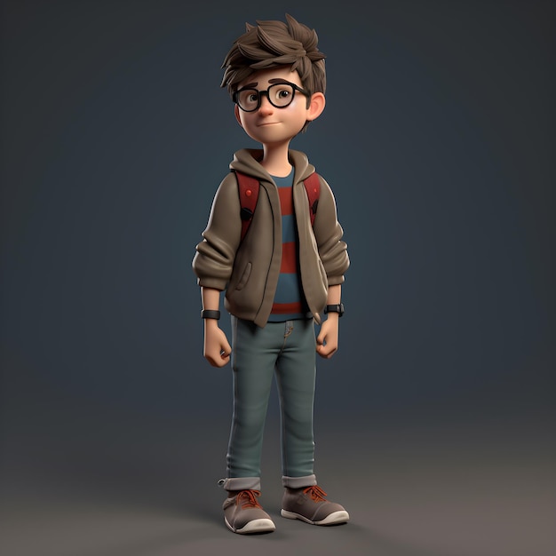 A character with glasses and a hoodie that says'the secret life of a boy '