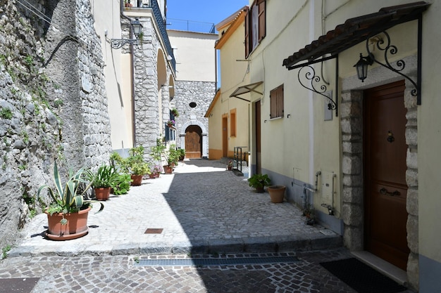 A characteristic road of Ciorlano a medieval town on the mountains of Campania Italy