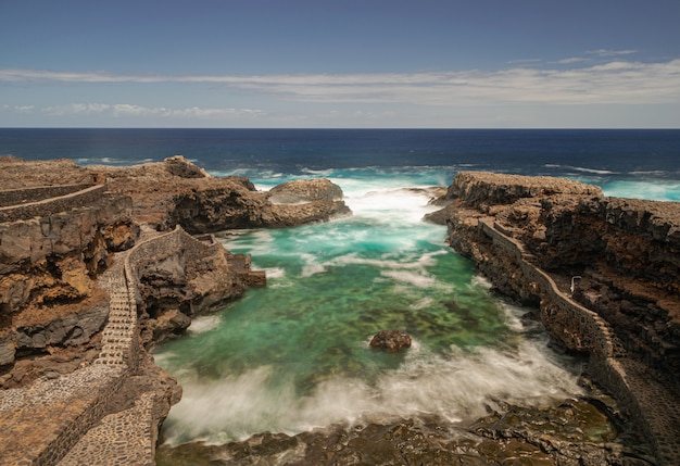 Charco Manso volcanic beach, El Hierro island, Canary islands, Spain