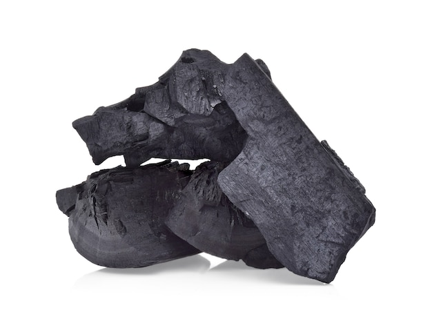 Charcoal isolated on white background